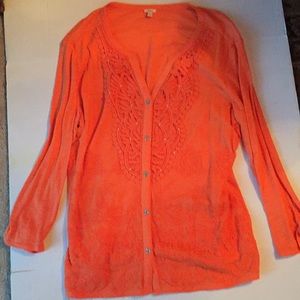 Reba Coral Embellished Top